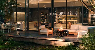 Villa Lumière リビング・ダイニング・キッチン＆テラスCG